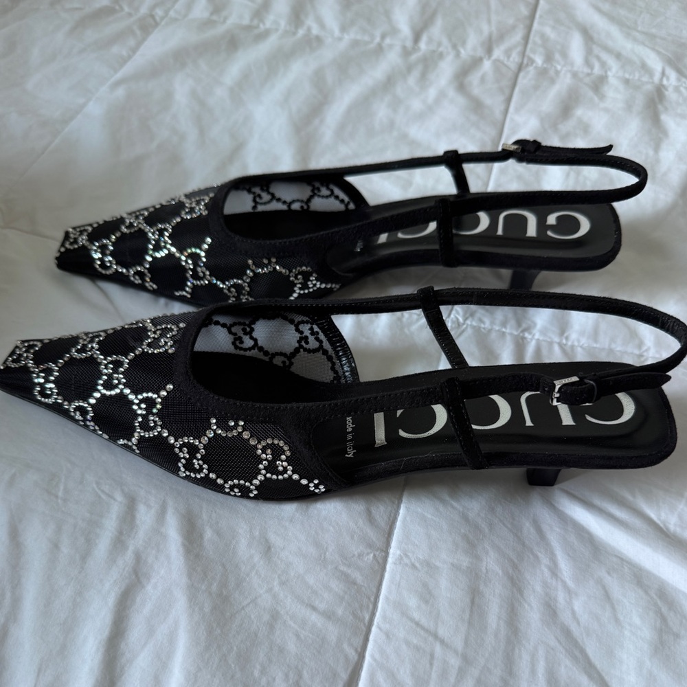 Gucci Women's GG Crystal Slingback Pump - Size 38.5 IT/ 8.5US - Picture 16 of 16